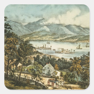 Die Catskill Berge Quadratischer Aufkleber