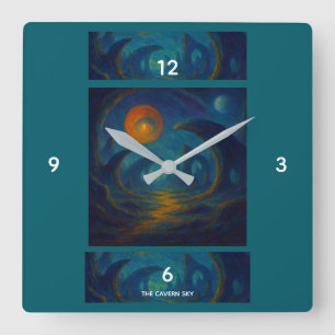Die Cavern Sky - Drei Cavern Quadratische Wanduhr