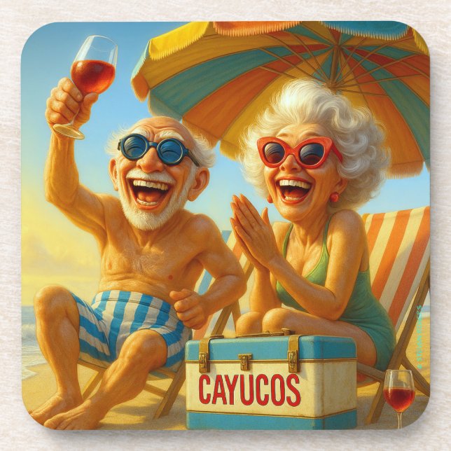 "DIE CAYUCOS FÜR COOLE KINDER" UNTERSETZER. GETRÄNKEUNTERSETZER (Vorderseite)