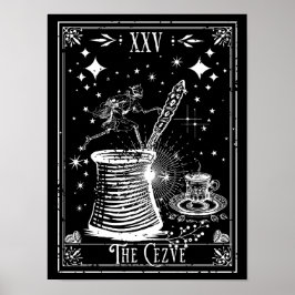 Die Cezve Türkische Kaffee-Tarot-Karte Poster