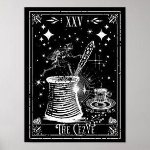 Die Cezve Türkische Kaffee-Tarot-Karte Poster