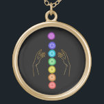 *~* Die Chakra Symbole kleben . Hände heilen Vergoldete Kette<br><div class="desc">Gold Plated mächtige JEWELRY WITH INTENTION (R) - Energetisch Enhanced Juwelier. Chakra und heilende Hände auf schwarzem Hintergrund. Seit 2001 habe ich als beruflicher spiritueller Energieheiler den Power der HeilAbsicht gelernt, entwickelt und genutzt. Alle meine JEWELRY WITH INTENTION (R) tragen die heilende Energie der positiven Manifestation. Dieser JEWELRY ist bereit,...</div>