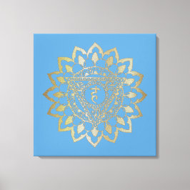 Die Chakras Vishudda - ummantelte Canvas Leinwanddruck