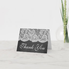 Die Chalkboard & Lace Wedding Collection Dankeskarte
