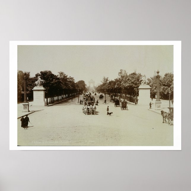 Die Champs Elysees, Paris (sepia Foto) Poster (Vorne)