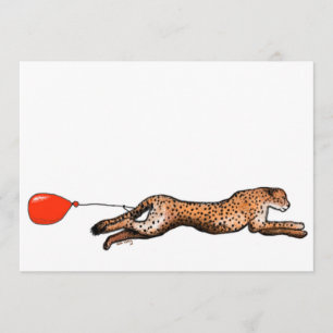 Die Cheetah und die Rote Ballon-Party Einladung
