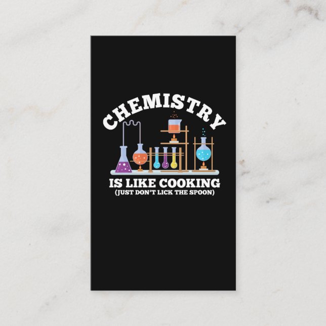 Die Chemie des naturwissenschaftlichen Chemie-Spaß Visitenkarte (Vorderseite)
