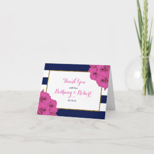 Die Chic Moderne Luxus Hochzeitskollektion rosa Ro Dankeskarte