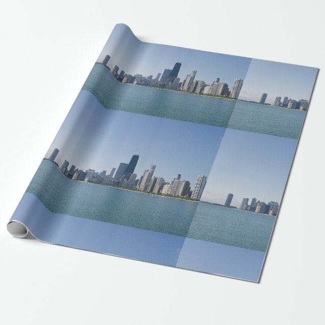 Die Chicago-Skyline Geschenkpapier (Ungerollt)