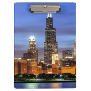 Die Chicago-Skyline vom Adler Planetarium Klemmbrett