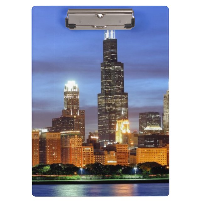Die Chicago-Skyline vom Adler Planetarium Klemmbrett (Vorderseite)