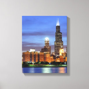 Die Chicago-Skyline vom Adler Planetarium Leinwanddruck