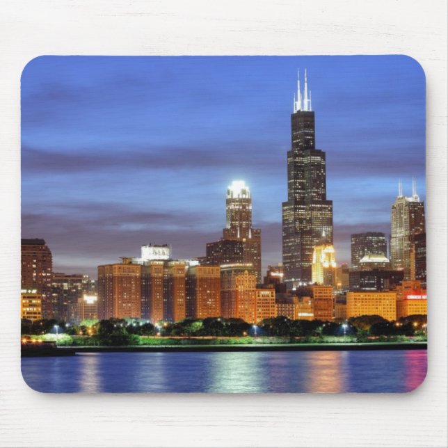 Die Chicago-Skyline vom Adler Planetarium Mousepad (Vorne)