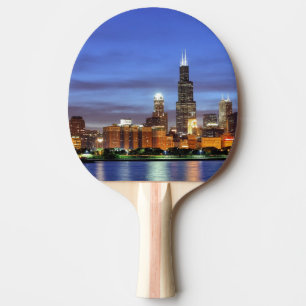 Die Chicago-Skyline vom Adler Planetarium Tischtennis Schläger