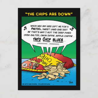 "Die Chips sind unten" Postkarte