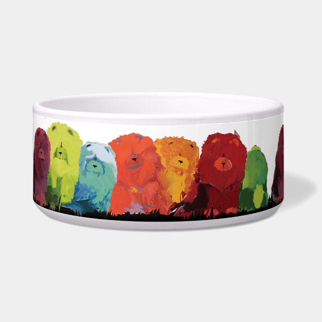 DIE CHOW-CHOW LINIE Aquarellchow-chowe verfolgen Napf (Links)