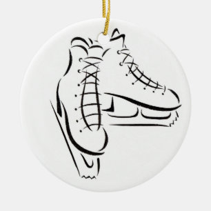 DIE CHRISTMAS-ORNATION DES EISEN-SKATERS KERAMIK ORNAMENT