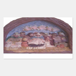 "DIE CHRISTMAS STABIL" RECTANGULAR STICKER