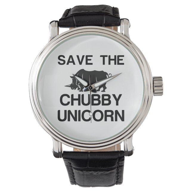 DIE CHUBBY UNICORN RHINO gerettet Armbanduhr (Vorderseite)