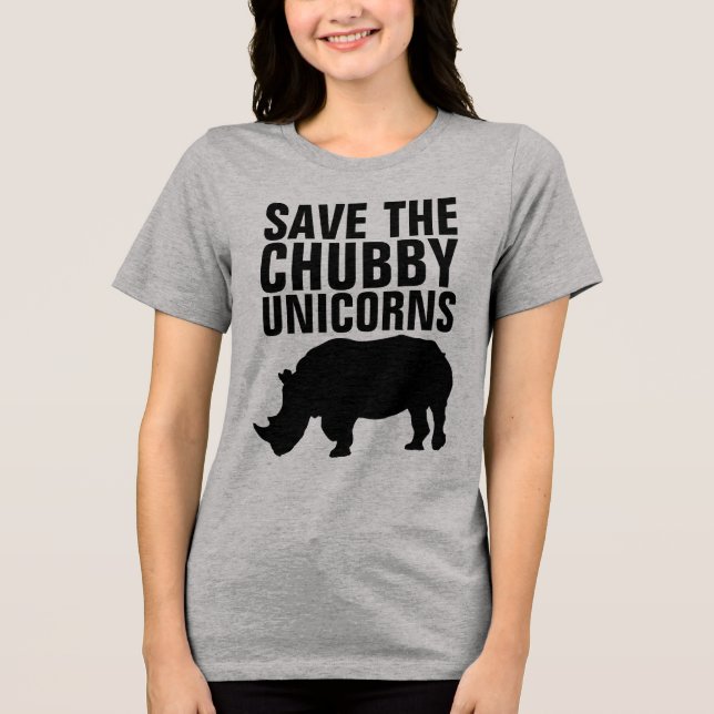 DIE CHUBBY UNICORNS Funny T - Shirt gerettet (Vorderseite)