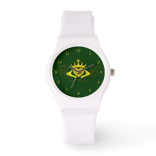 Die Claddagh (Gold) Armbanduhr (Vorderseite)