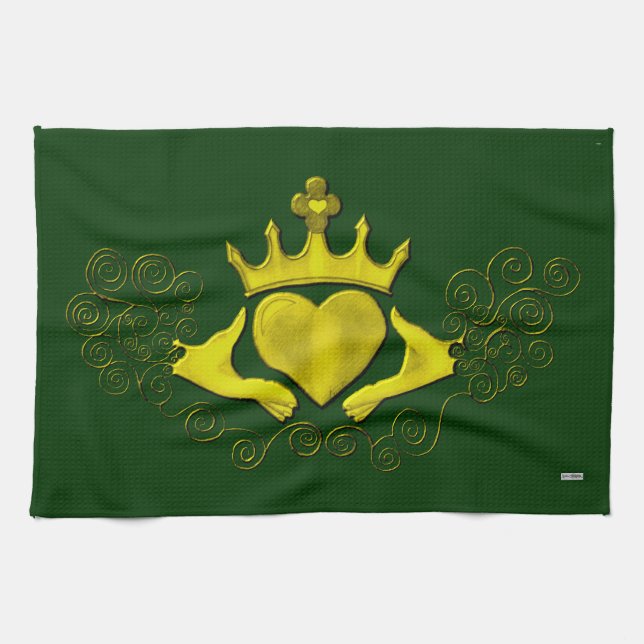 Die Claddagh (Gold) Küchentuch (Horizontal)