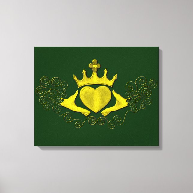 Die Claddagh (Gold) Leinwanddruck (Vorderseite)