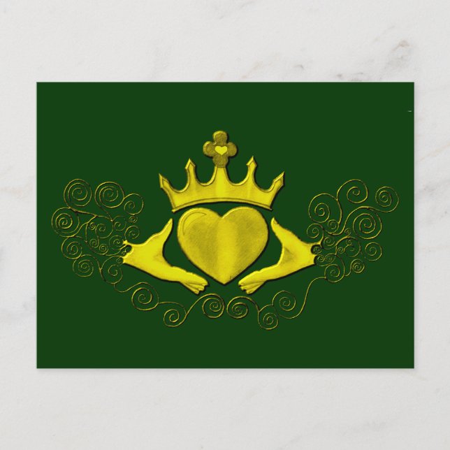 Die Claddagh (Gold) Postkarte (Vorderseite)