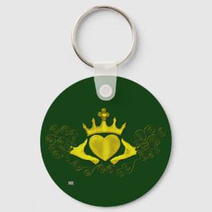 Die Claddagh (Gold) Schlüsselanhänger