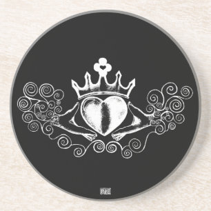 Die Claddagh (weiß) Getränkeuntersetzer