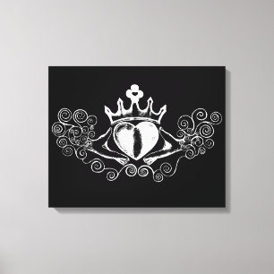 Die Claddagh (weiß) Leinwanddruck
