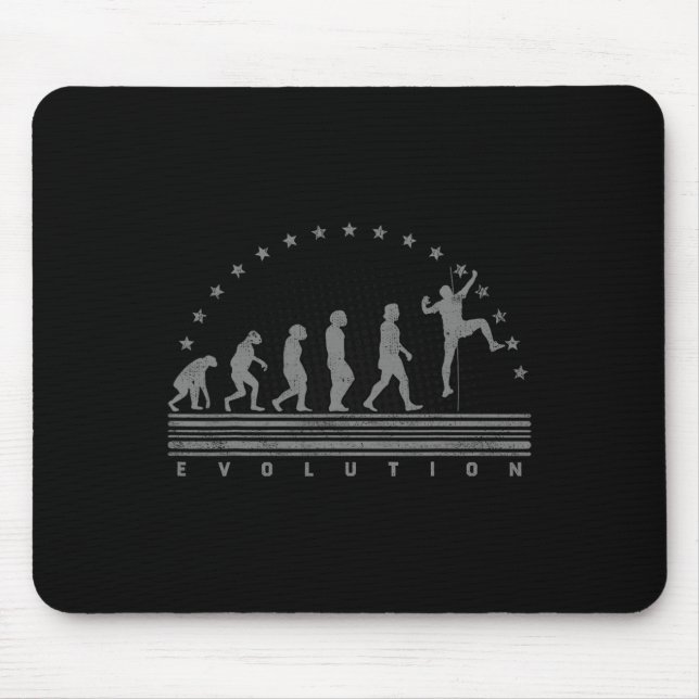 Die Climbing Evolution Retro Bouldering Männer Kle Mousepad (Vorne)