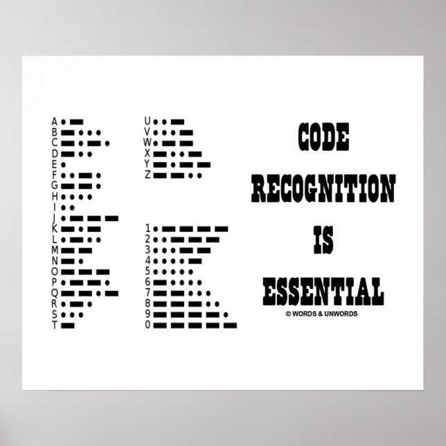 Die Codeerkennung ist unerlässlich (Morse-Code) Poster (Vorne)