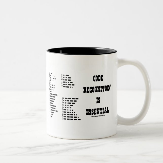 Die Codeerkennung ist unerlässlich (Morse-Code) Zweifarbige Tasse (Rechts)