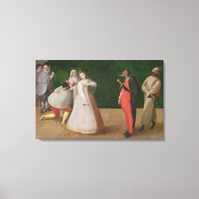 Die Comedia dell'Arte Company Leinwanddruck (Vorderseite)