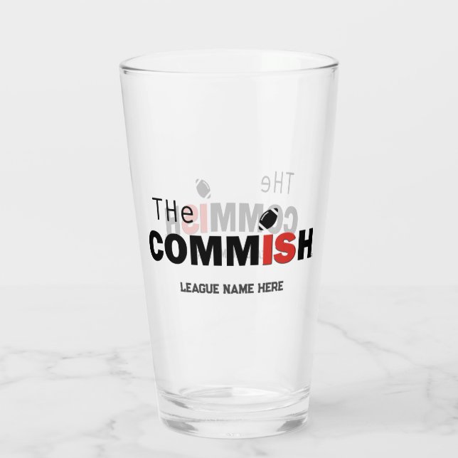 Die Commish Custom 16 oz Pint Bierglas Glas (Rückseite)