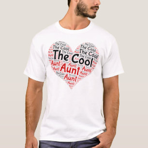Die coole Tante, beste Tante überhaupt Herz-Wortwo T-Shirt