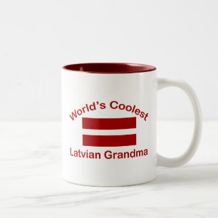 Die coolste lettische Großmutter der Welt Zweifarbige Tasse
