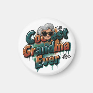 Die Coolste Oma Aller Zeiten Coole Cartoon-Graffit Magnet