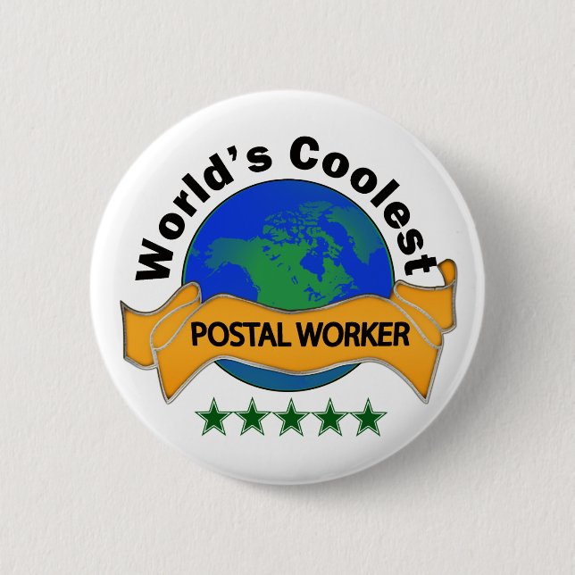 Die coolste Postarbeitskraft der Welt Button (Vorderseite)