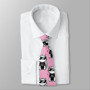 Die Coolstste Katze der Welt mit Sonnenbrille Pink Krawatte