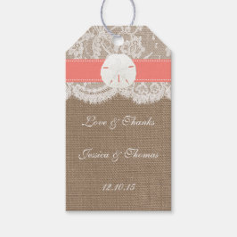 Die Coral Sand Dollar Beach Wedding Collection Geschenkanhänger