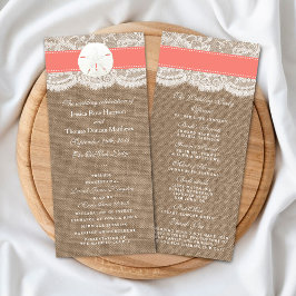 Die Coral Sand Dollar Wedding Programme