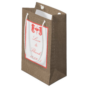 Die Coral Seepferd Burlap Beach Wedding Collection Kleine Geschenktüte