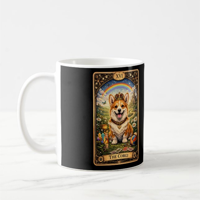 Die Corgi-Tarotkarte Kaffeetasse (Links)