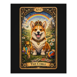 Die Corgi-Tarotkarte Poster