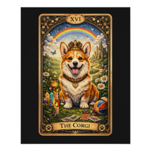 Die Corgi-Tarotkarte Poster
