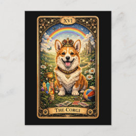 Die Corgi-Tarotkarte Postkarte