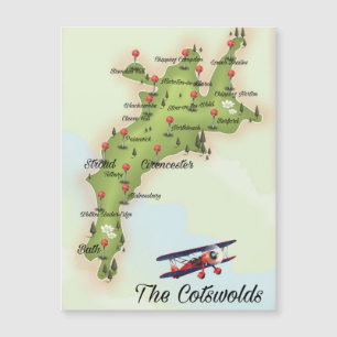 Die Cotswolds Vintage Karte