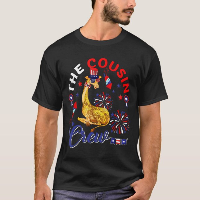 Die Cousin-Crew Giraffe-Sonnenbrille Amerikanische T-Shirt (Vorderseite)